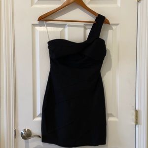 One Strap Black Cocktail Dress